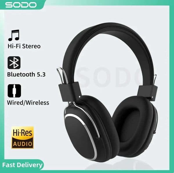 SODO 1004 Wireless Headphone Foldable -compatible 53 Stereo Headset Wired Wireless Headphones with Mic Support TF M251208