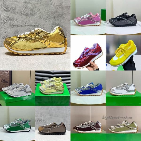 size 3547 Designer gold Sneakers Runner Casual Shoes Women Shoe Stylish Unique Fishnet Upper Men Vintage Versatile Lightweight Technical Mesh Runner Sneaker