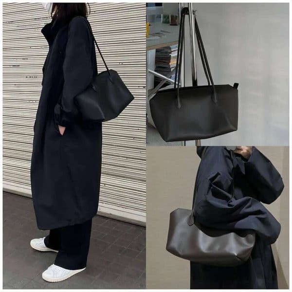 Spring And Summer Leather Minimalist Style Versatile Tote Large Capacity Underarm Bag Cowhide Handbag Women 251208