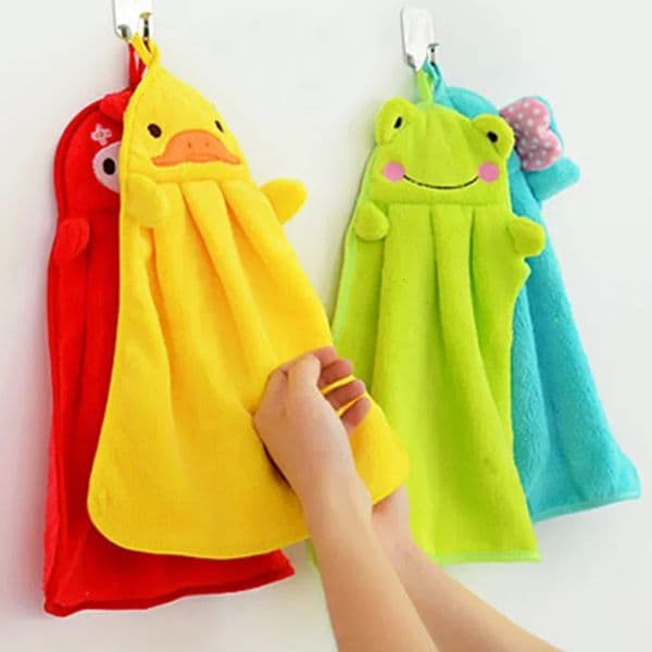 Lovely Cartoon Children Microfiber Hand Dry Towel for Kids Soft Plush Fabric Absorbent Hang Towel Kitchen Bathroom 251202