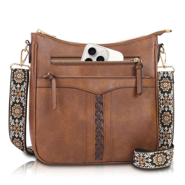 Cross-Border Crossbody Retro Braided Fashion PU Women's Single Shoulder Commuter Large Capacity Adjustable Strap Bag