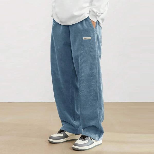 Corduroy Pants Men Clothing Sweatpants LooseFit Casual Man Baggy Hosen Regular Length Trousers Cargo Pant 251129BANJIA