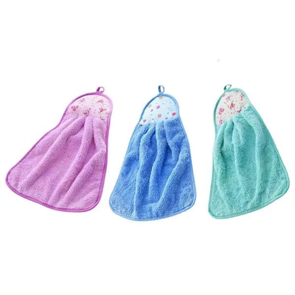 3pcs Coral Fleece Fingertip Towel Hanging Towel For Wiping Hands Household Dishwashing Cloths For Bathroom Bathroom Supplies 251202