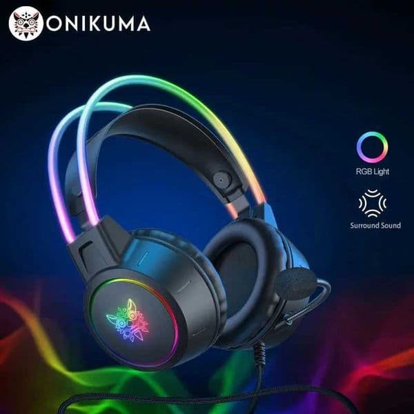 ONIKUMA X15 Pro Over-Ear Headphones Gaming Headset Wired Cancelling Earphones Pink Cat Ears Rgb Light With Mic For PC M251208