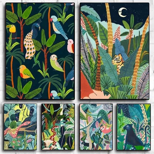1PC Nature Forest Poster Self-adhesive Art Waterproof Paper Sticker Coffee House Bar Ro Wall Decor H251208