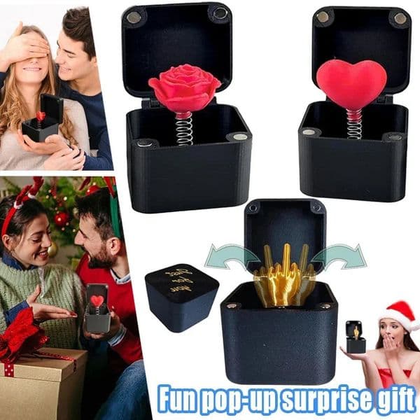 Fun Love Rose Pop-up Surprise Gift Box Prank Middle Finger Surprise Valentines Day Christmas Holiday Gift Toy Home Decoration 251204