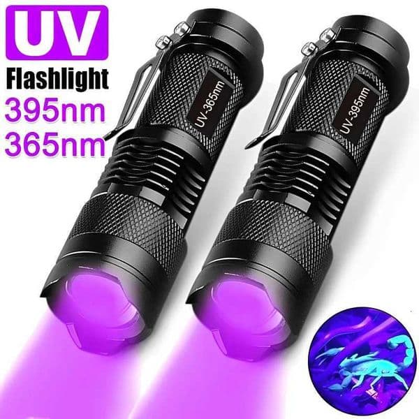 UV Flashlight Black Light Powerful Small Blacklight Flashlight UV Light Mini Black Light Flashlight Detector Light for Pet UrineT251208