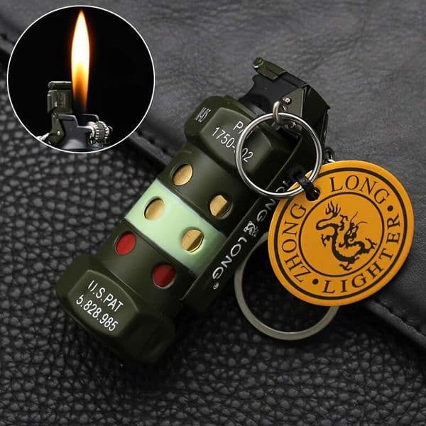 Torch Lighter - Cool Metal Keychain Jet Adjustable Lighter, Blue Flame Party, Candle, Kitchen, Bbq, Camping, Unique For Men, Perfect Christmas Gift Butane Gas