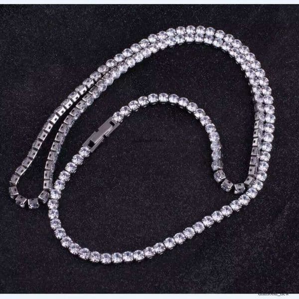 Hip Hop Men's and Women's Titanium VVS Moissanite Bracelet Necklace Sterling Silver Tennis Chain