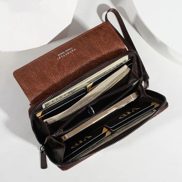 WERLLANDS PU Leather Classic Wristlet Long Unisex Wallet 251205