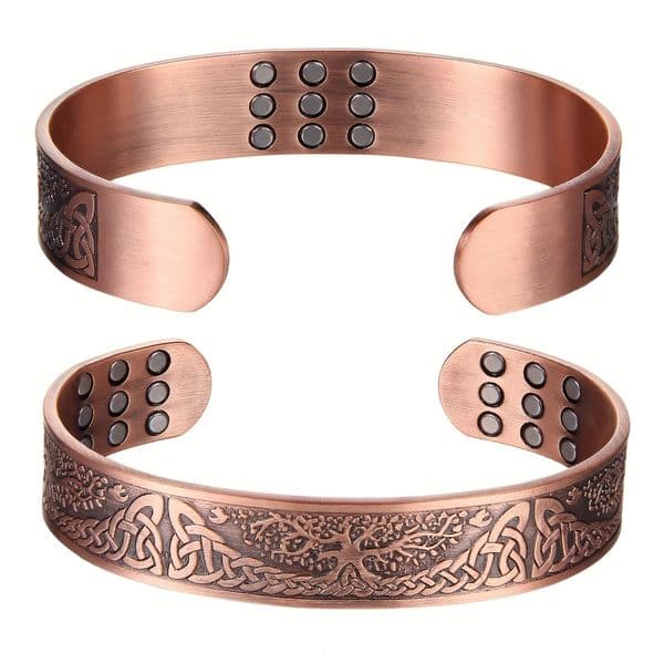 Adjustable Mens Copper Magnetic Bracelet Hypoallergenic Solid Cuff Bangle for Wellness Style 251203