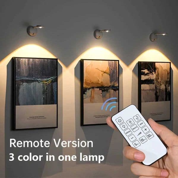 HPH USB Rechargeable Intelligent Human Sensing Wireless Wall Light Dimmable Led Spotlight For Lighting Paintings Pictures M251209