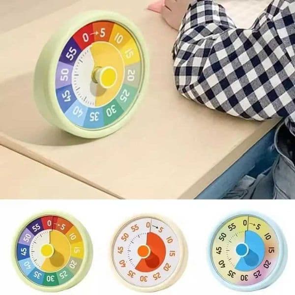 1Pieces Self-discipline Visual Timer Silent 60 Minutes Kitchen Timer Reminder Round Visualization Countdown Timer C251209