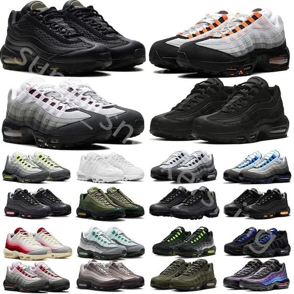 Designer Shoes 95 Men Running Shoes 95s Sneakers Triple Black Sier Gold Bullet University Red mesh Leather Trainers