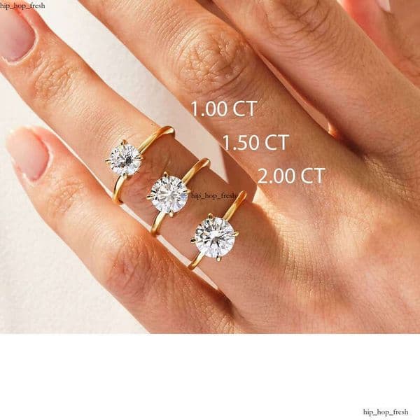 GRA IGI 1-2 CT 18k Round Cut Halo Solitaire Engagement with Gold Hidden Band Promise 14k VVS Moissanite Ring