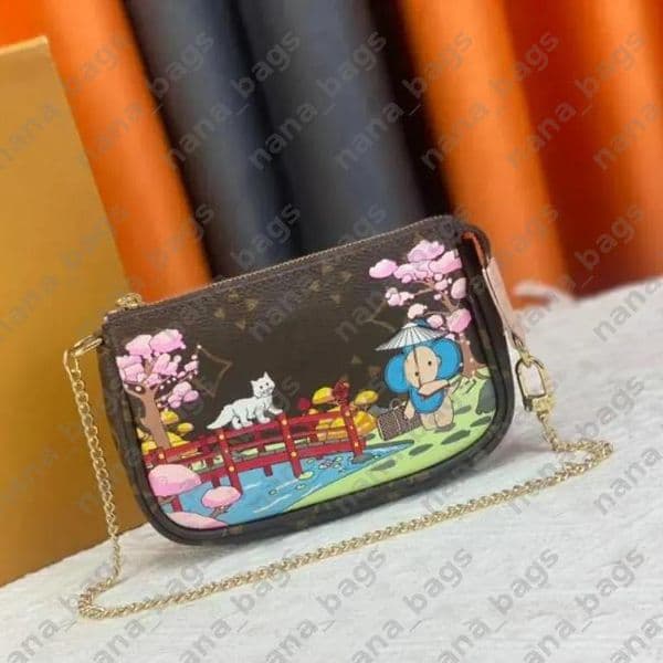 Designer Womens Handbag Luxury Shoulder Bag High Quality Flower Canvas Leather Chain Bag Luxury Versatile Classic Crossbody Bags No Box