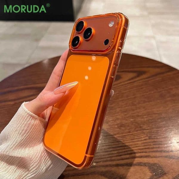 17 ProMax Ultra Thin Orange Phone Case For iPhone Air 16 15 14 13 12 Pro Max Plus Acrylic PC Slim Plating Hard Cover M251209