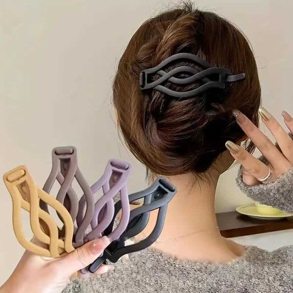 4PCS French Flat round Hair Clips Vintage Twisted Non-Slip Buckle for Thick Thin Hair Wen Girls X251209