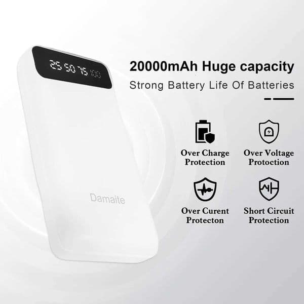 20000mAh Power Bank Portable Charging Powerbank Built-in 4 Cables Portable Powerbank Battery for iPhone H251209