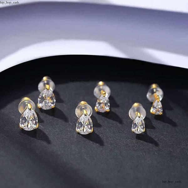 CZCITY Fashion Silver for Men and Women gold 14k Water Drop VVS Moissanite Small Earrings