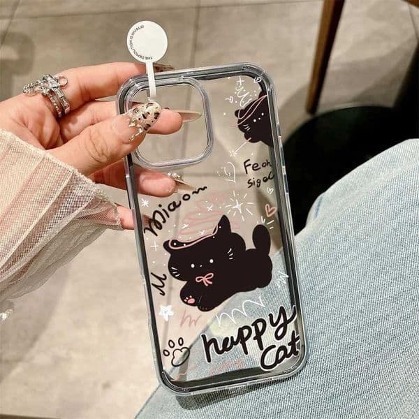 2 in 1 Candy Color Cute Cat Phone Case For iPhone 13 11 17 16 Pro Max 15 14 12 17 Air 17promax Soft TPU Funda Cover M251209