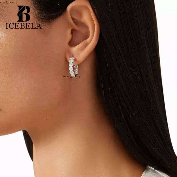 Premium Jewelry Custom 925 Sterling Silver Fashion Eternal Girl Heart-shaped Luxurious VVS Moissanite Heart Elegant Women's Earrings