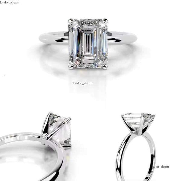 IGI GIA Certified Grown VVS Moissanite Engagement Ring Jade Cut Men and Women 0.5ct 2ct 3ct HPHT CVD Lab Created 14k 18k Gold