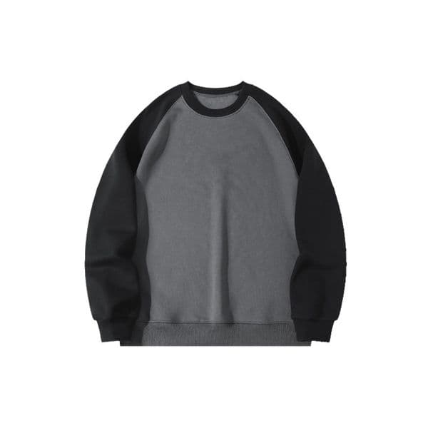 (1493) New autumn and winter ultra-soft velvet contrast color raglan round neck sweatshirt