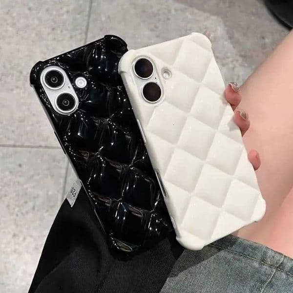 Bright Rhombus Lattice Grid Pattern Phone Case For iPhone 17 Air 16 E 15 14 Plus 13 12 Mini 11 Pro Max Shockproof Cover M251209