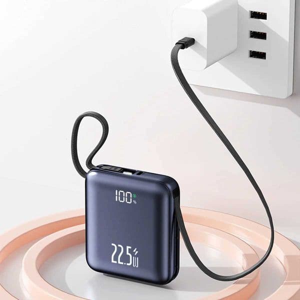 20000mAh Mini Cute Power Bank with Built-in Cable and 225W Fast Charging Battery Pack for IPhone H251209