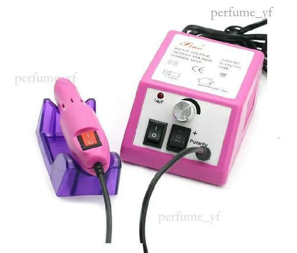 Professional Pink Electric Nail Manicure Machine with Drill Bits 110v-240VEU Plug Easy to Use