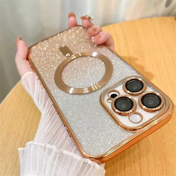 Glitter Shiny Cases For iPhone 17 Air 16 15 14 13 12 11 Pro Max Plus Plating Soft Bling Wireless Charging Cover Hot M251209