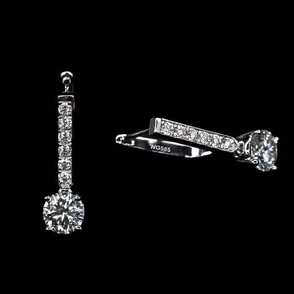 Custom 10k 14k Pure Gold IGI Certified Lab-Grown Round Brilliant Cut 1ct VVS Girl VVS Moissanite Earrings