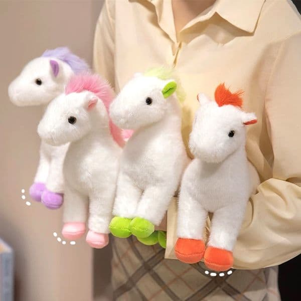 Designer 2026 Factory Wholesale Four Color Soft Horse Plush woman Animal PP Cotton Filled Pony Children's Toys Free Shipping