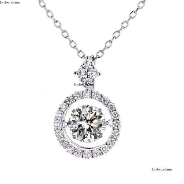 S Sier 1CT D Colorful Women's Exclusive Necklace GRA Certified Silicon Stone Valentine's Day Gift Jewelry