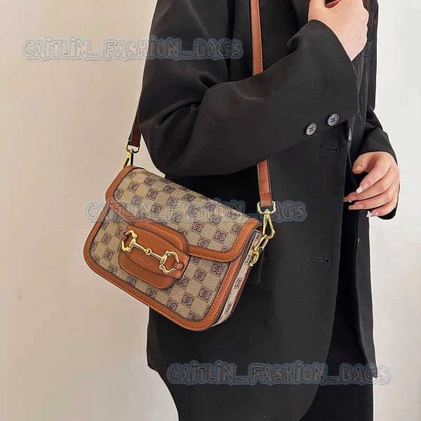 2025 Trendy Womens Small Square Saddle Bag - High-end Retro Print Versatile Shoulder Messenger for Any Occasion H251209