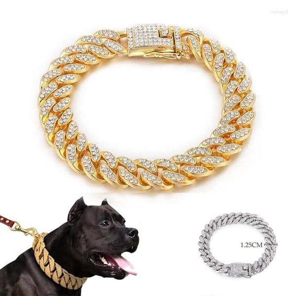 cologne 2026 New Dog Collars Cat Chain Collar With Diamond Luxury Metal Material 1 25Cm Width Perro Rap Hip Hop Cuban Pet perfume Jewelry Supplies Free Shippi