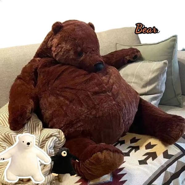 Cute Creative Giant Simulation Bear Toy Plush Stuffed Dolls Lifelike Home Sofa Decoration High Quality Kids Girls Birthday Gifts 251209