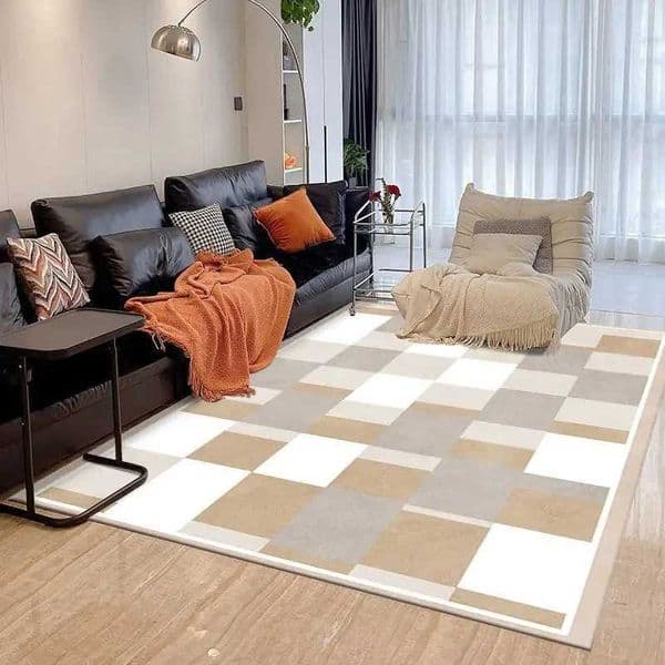Modern Geometric Pattern Rug Minimalist Style Living Room Carpet Stylish Home Decor for Contemporary Spaces H251210