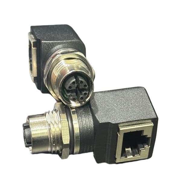 X CODE 8-sockets M12 connector to RJ45 female connector (side insertion) Ethernet adapter Cable size:0.14mm2