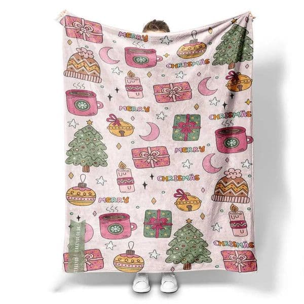 Christmas cartoon patterns Printed Blanket for Sofa Travel Camping Living Ro Off Conditioning Blanket for All Seasons Gifts H251209