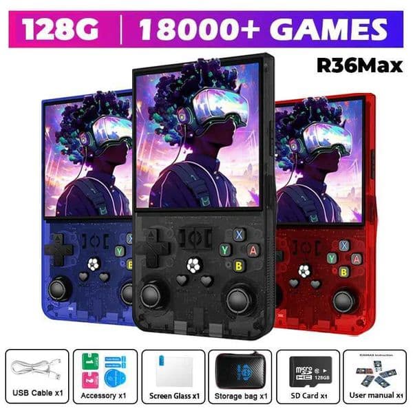 AISLPC R36MAX Open Source Retro Handheld Game Console 128G 40 Inch IPS Screen R36 MAX Portable Pocket Video Player boys gifts L251210S66E