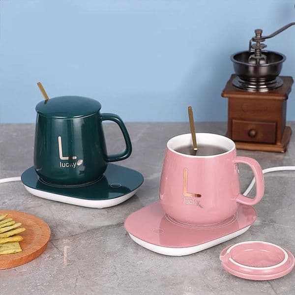 USB Heater Cup Warmer Mug Heating Coaster 55C Thermostatic Gravity Sensor 251204BJ