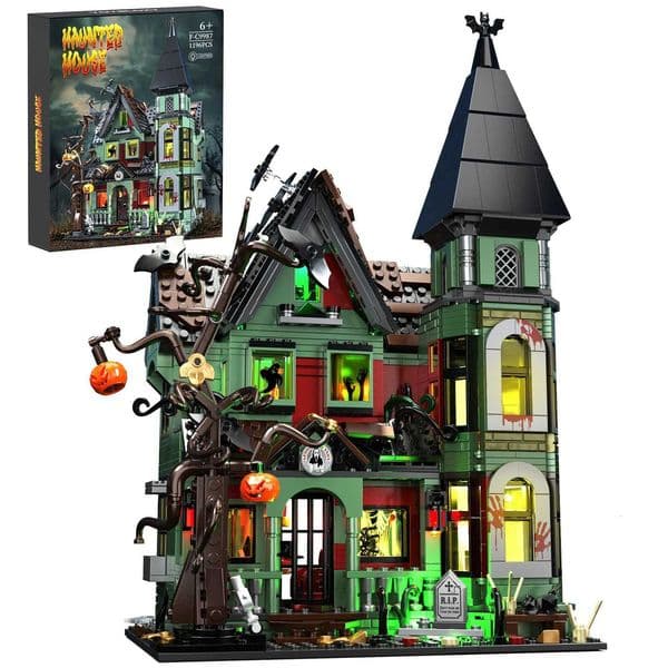 BuildMoc Halloween Nightmare House Building Blocks Set Pumpkin Ghost Skeleton Hut Bricks Toys Children Christmas Birthday Gifts C260316