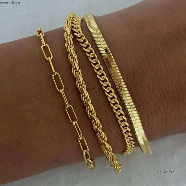 VVS Moissanite MICCI 18k Gold Plated Sterling Silver Matte Jewelry Fashion Thin Exquisite Stackable Cuban Paperclip Chain Bracelet