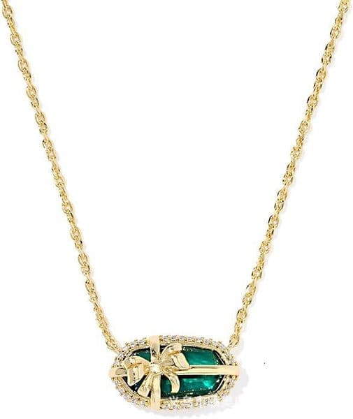 2026 AAA Designer Kendric Scott Necklaces Elizabeth Butterfly Gift Box Light Luxury Oval Pendant Kendral Scott Necklace Clavicle Chain Niche Design Fashion