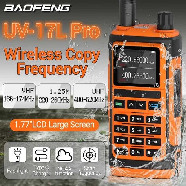 Baofeng UV-17 Pro V2 Tri Band Walkie Talkie Wireless Copy Frequency 999 CH VOX Long Range Type-C Ham Two Way Radio For Travel M251210