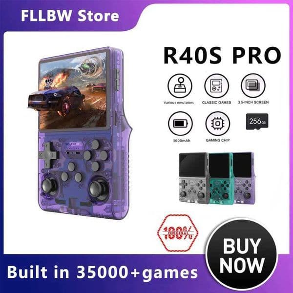 FLLBW R40S Rro Retro Handheld Video Game Console 35 Inch IPS Screen Pocket Video Player 30000 Games 256GB L251210ZMLS