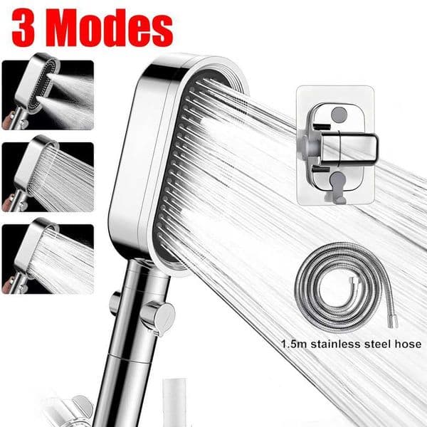 3 Modes Powerful Shower Head Anti-clogging and Easy To Clean Anti Anti-limescale Shower Head Handheld Flexible Bath Shower Head T251210