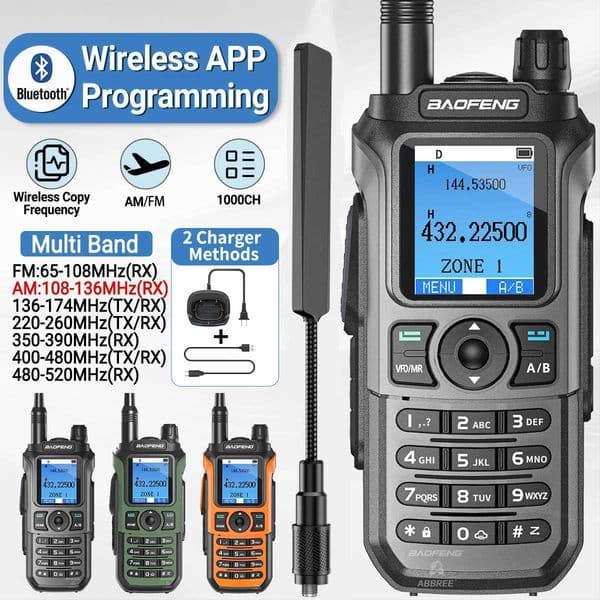 Baofeng UV-21 PRO Full Band Walkie Talkie Programming AM FM Wireless Copy Frequency Upgrade V3 1000CH Ham Radio M251210